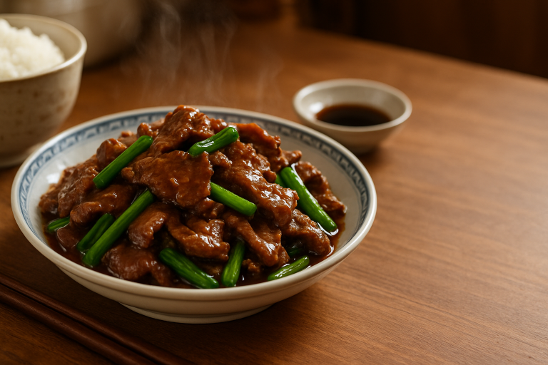 蒙古牛肉做法：蔥香與醬油香融合的快炒牛肉