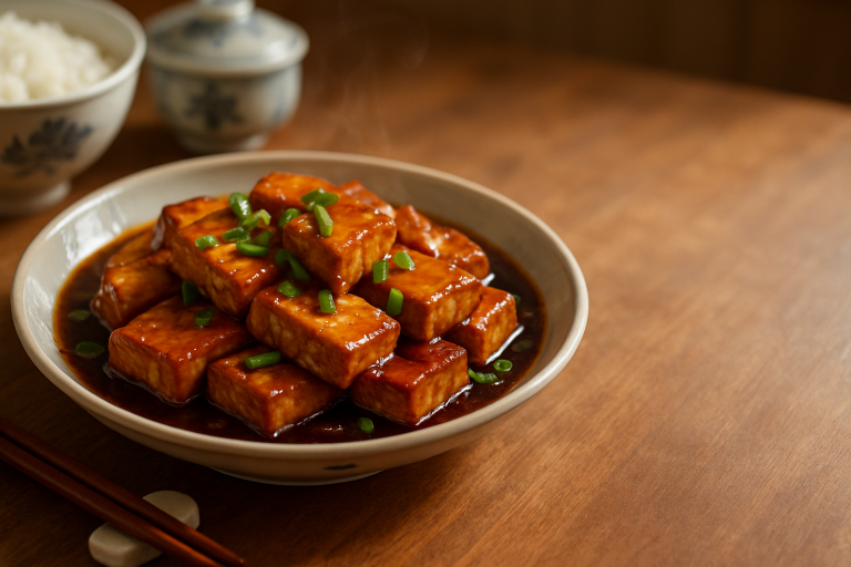 家常豆腐做法：用醬油把豆腐燒得入味